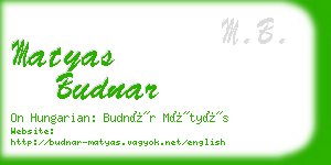matyas budnar business card